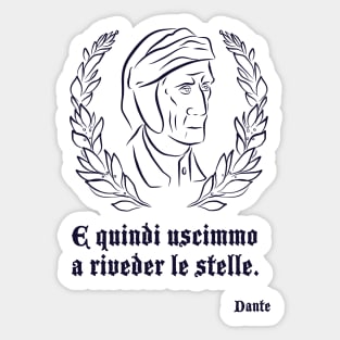 Dante Alighieri Quote, The Divine Comedy, Inferno, Canto 34 Sticker